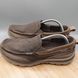 Skechers Shoes Mens 11.5 Superior Milford Relaxed Fit Slip On Loafer Brown 64365